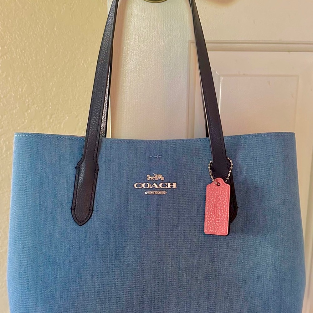 NWT Coach Denim Tote Shoulder Bag